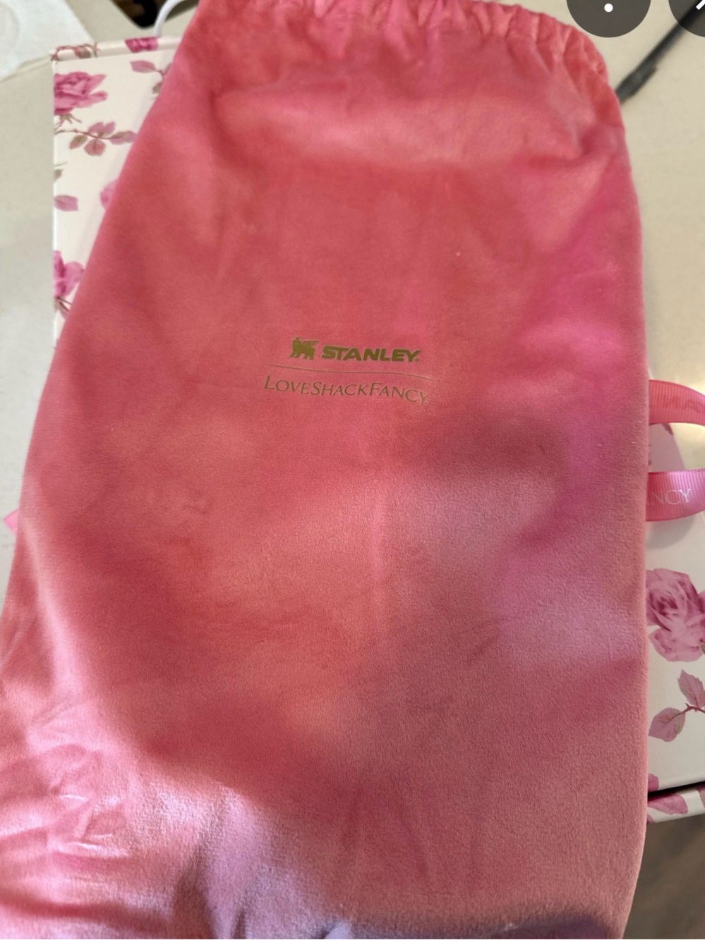 LoveShackFancy Pink Drawstring Dust Bag